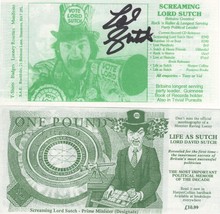 Screaming Lord Sutch 2x Hand Signed Margaret Thatcher Money Autograph - £27.51 GBP