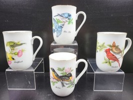 4 John James Audubon Porcelain Mugs Set Vintage Cardinal Robin Goldfinch... - £31.51 GBP