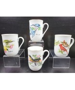 4 John James Audubon Porcelain Mugs Set Vintage Cardinal Robin Goldfinch... - £31.59 GBP
