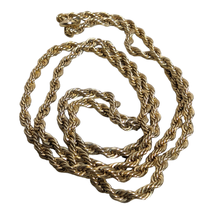 22in Twisted Gold Tone Rope Chain Necklace Unisex Jewelry - £11.68 GBP
