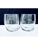 Pan Am Airlines Vintage 1970&#39;s Larger Logo Set Of 2 Small Juice Glasses ... - £47.36 GBP