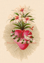 Immaculate Heart of Mary –8.5x11&quot; based on a Vintage Holy Card - £9.47 GBP+
