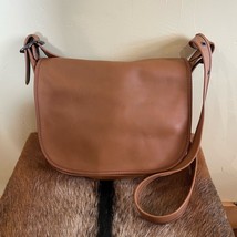Vintage Coach Saddlery Messenger Bag Tan Orange Interior Shoulder Crossbody - £72.59 GBP