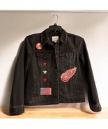 Custom Old Navy DETROiT RED WINGS Black Jean Jacket Women’s Size M Mediu... - $60.48 CAD
