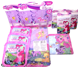 My Little Pony party supplies lot: Invitations, swirl deco, Table cloth,... - £27.25 GBP