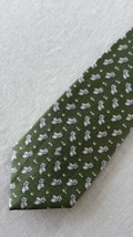 Men’s Silk Tie Whimsical Toilets &amp; Toilet Tissue Green While &amp; Gray By P... - $14.82