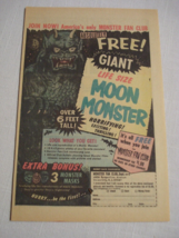 1971 Color Ad Giant Moon Monster Monster Fan Club, Union City, N.J. - $151.87 MXN