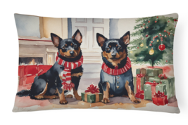 Lancashire Heeler Cozy Christmas Throw Pillow - £25.16 GBP