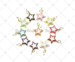 Big CZ Micro Pave 3D Five Ponit Star Enamel Shape Pendant, 18K Gold Filled Star - $3.99