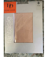 Dore Dore Collant Sz 3 Fantasie Vtg Fishnet Nylon Sheer New Pantyhose ti... - $14.85