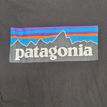 Patagonia Graphic Logo T Shirt Medium Black Long Sleeve Regular Fit - $19.99