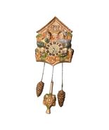 Vintage Hand Painted Chalet Style Cuckoo Wall Clock Children Pinecone We... - $35.10