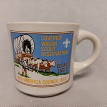 Boy Scouts 1980&#39;s Covered Wagon Scout Reservation Coffee Mug Mid America... - $16.95