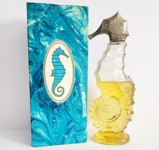 Avon Sea Horse Decanter Skin So Soft 6 oz Half Empty Glass Bottle w/Box - £15.74 GBP