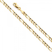 4mm 14K Yellow Gold Figaro Necklace - £244.59 GBP+