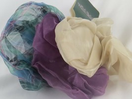 Wild Fable Mixed Solid and Plaid Print Organza Jumbo Hair Twister Set 3pc - £5.51 GBP