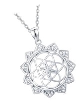  Daisy Flower Pendant Necklace S925 Sterling Silver for - £83.70 GBP