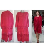 $12,000 OSCAR DE LA RENTA STUNNING SOFT RED LAMB LEATHER RUNWAY COAT US 2 - $6,925.94 CAD