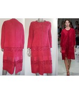 $12,000 OSCAR DE LA RENTA STUNNING SOFT RED LAMB LEATHER RUNWAY COAT US 2 - £3,990.38 GBP