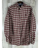 Ralph Lauren Mens Shirt Button Up Custom Fit Red Cream Plaid Size Small - £11.90 GBP