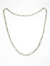 7mm Wide Figaro-Style Link Chain Necklace Sterling Silver 32&quot; Long 65.2 Grams - £279.77 GBP