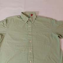 Izod Men's Cotton Green Check Stripe Button-Down Collar Long Sleeve Shirt Size M image 10