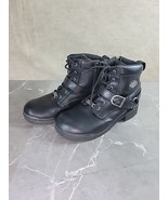 Harley Davidson Leather Boots Lace Up Women Tegan D84424 Black Size 9.5 ... - £31.72 GBP