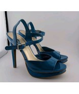 Xhilaration Size 7 Blue Vegan Patent Leather Heels Y2k High Stiletto 5&quot; ... - $19.34