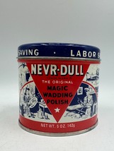 1941 NEVR-DULL NEVER-DULL Magic Wadding Polish Tin Can Advertising Rare Vtg Prop - $12.59