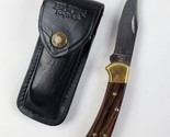 Buck Knife 112 T Wood Handle Folding Knife Lock back w/ Sheath Very nice - £54.50 GBP