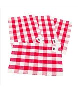 Kinara Madison Buffalo Check Red and White Place Mats Set 4 Aprox 13x18 ... - $236.18 MXN