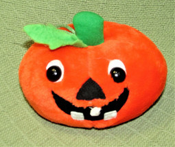 1989 FIESTA PUMPKIN PLUSH STUFFED ANIMAL VINTAGE TOY 7&quot;X4&quot; TALL ORANGE S... - £6.37 GBP