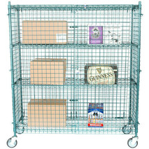 NSF Mobile Green Wire Security Cage Kit - 18 x 60 x 69 inch - $1,379.25