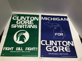 2 Original Clinton/Gore Campaining Posters (1992) Double Sided - £51.16 GBP