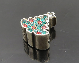 925 Silver - Vintage Petite Multi-Color Topaz Christmas Tree Bead Charm ... - $46.36 CAD