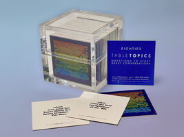 Table Topics The Eighties Plexi Cube 130-Card Conversation Game - $19.99