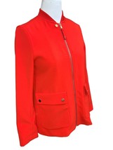 H&amp;M LADIES LONG SLEEVE ZIP FRONT SOLID ORANGE LINED POCKETS JACKET NWT S... - $28.89