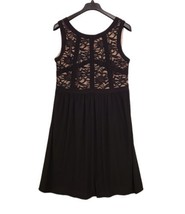 RM Richards Dress Womens 14W Black  Nude Lace Bodice Cocktail Special Oc... - £20.39 GBP