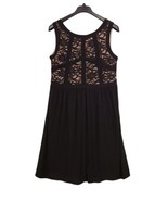 RM Richards Dress Womens 14W Black  Nude Lace Bodice Cocktail Special Oc... - £20.11 GBP