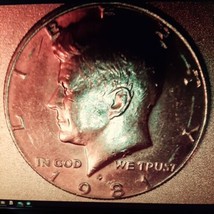 Half ½ Dollar Kennedy Clad Coin 1981 P Philadelphia 50C KM# A202b off set - $5.84