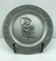 1981 Hallmark Little Gallery 6&quot; Pewter Plate Girl Rocking - Made USA - $9.50