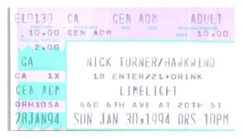 Nik Turner Hawkwind Concert Ticket Stub January 30 1994 New York City - £19.46 GBP