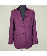 Carlisle New York Plum Wool Silk Blend Velvet Collar Lined Jacket Blazer... - $67.05 CAD