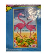 New Luau Wall Decor Mural Flamingo on Beach Flowers 42 in x 72 in Party ... - £5.94 GBP