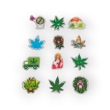 Weed Cannabis 12 Piece Lot Acrylic Flatback Charms Cabochons Keychains - £11.85 GBP