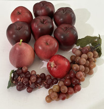 VTG Decorative Realistic Artificial Fake Fruit Assortment Grapes Apples - £11.70 GBP