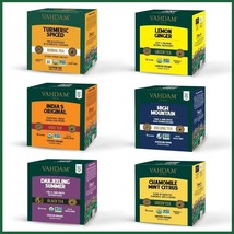 Vahdam Wellness Teas Starter Kit (6 Flavors 15 Organic Tea Bags Ea) Tea Sampler - £14.74 GBP