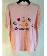 Marc Jacobs Fragrances Logo Graphic Pink T Shirt Cat Flower Star New - $454.60 MXN