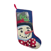 Christmas StockingNeedlepoint  Handmade Snowman Face Top Hat  - $38.61