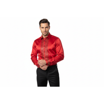 Men CEREMONIA Turkey Shirt 100% Cotton Fancy Rhine Stones #TSV 52 Slim Fit image 3
